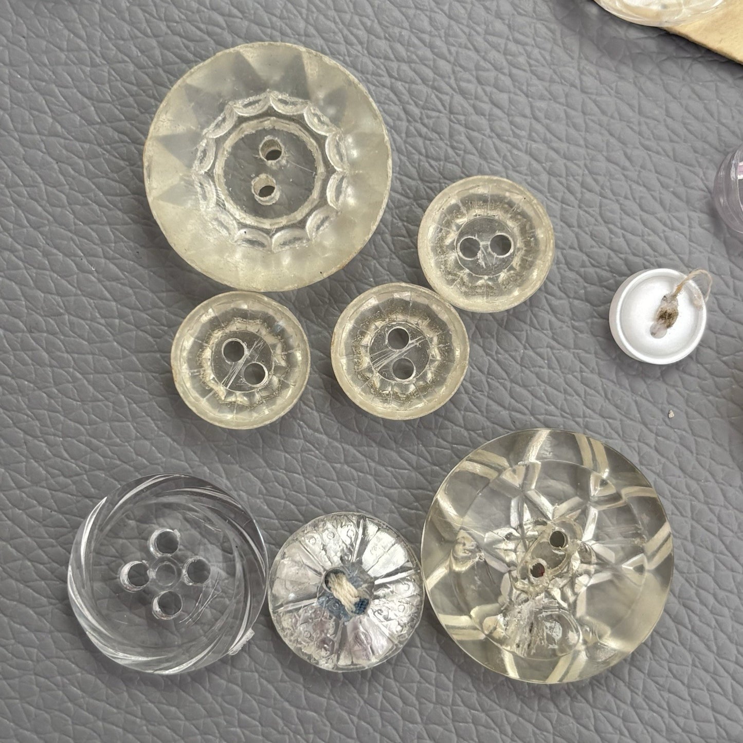 Vintage Glass Lucite Celluloid Button Lot ~ 69  Mixed Styles 1930’s-50’s