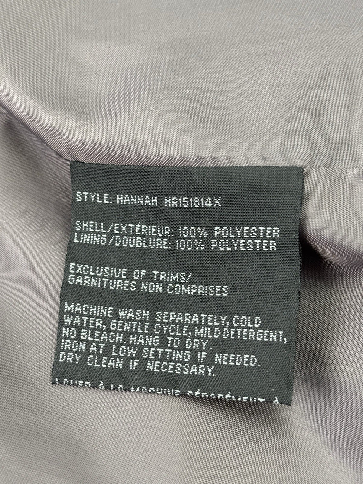 Hilary Radley Newyork Women's Taupe Jacket Zip Up Sz Large Hood Small Stain