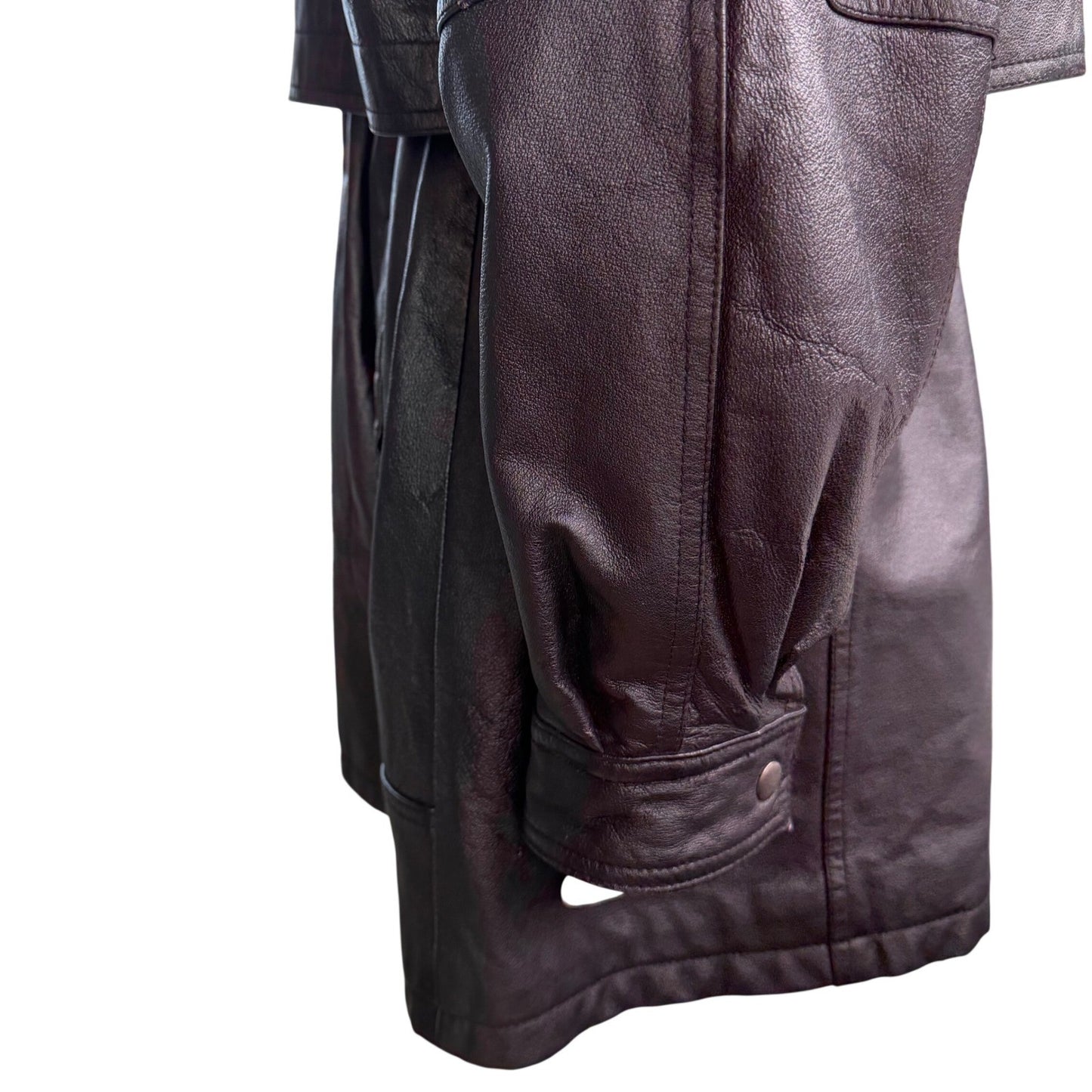 Vintage Black Leather Jacket 22W Plus Size Oversized Minimal Chic Soft