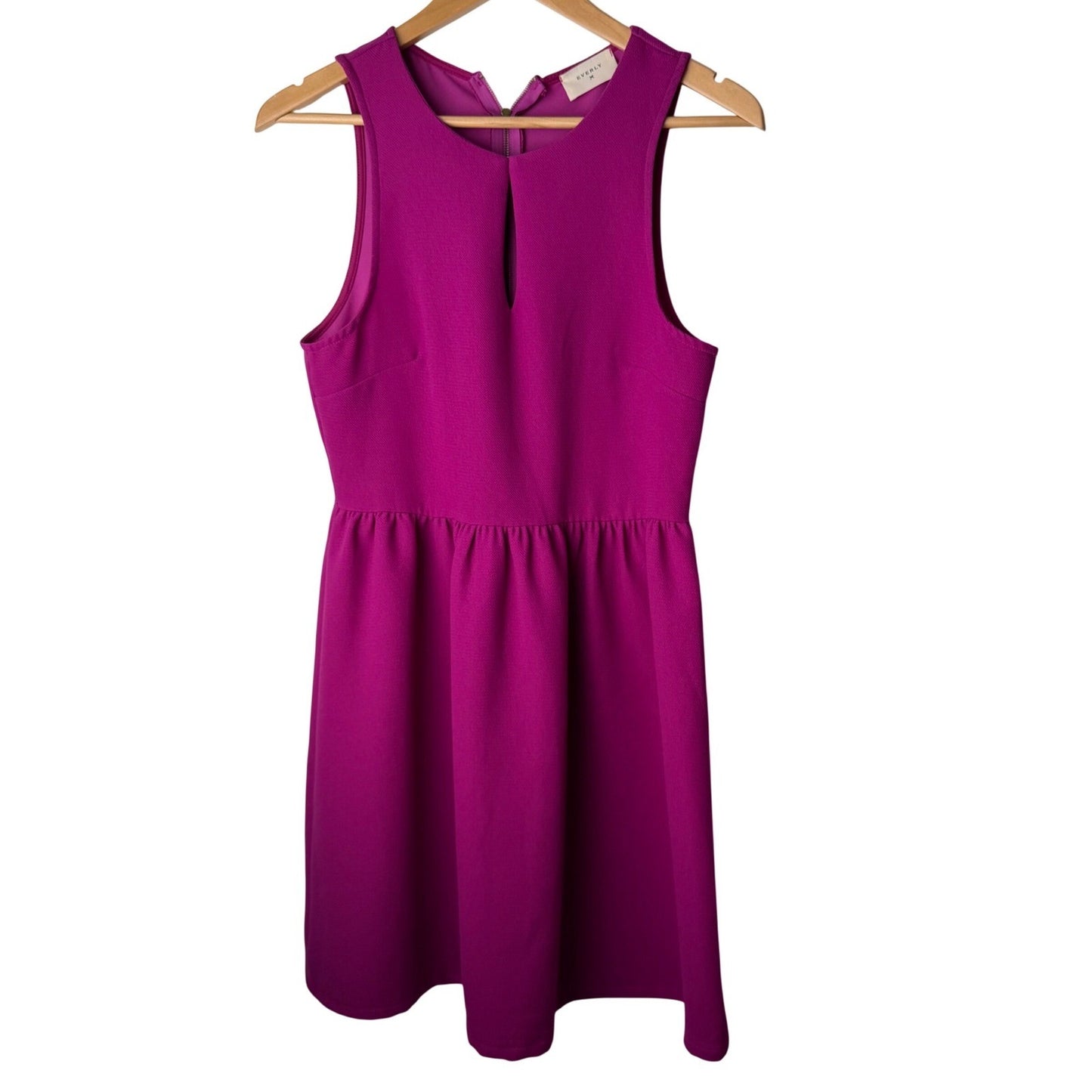 Everly Magenta Pink Textured Keyhole Fit and Flare Mini Dress Size S Barbiecore