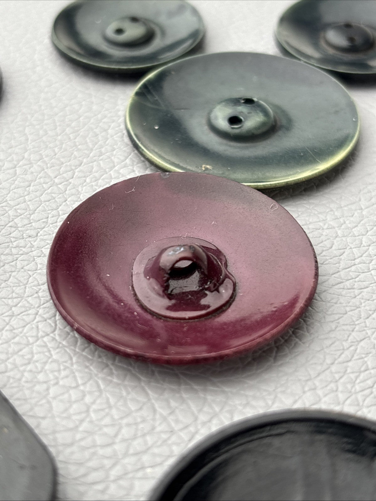 Vintage 1930s Mixed Bakelite Catalin Casein Buttons Lot of 9 Marbled Art Deco