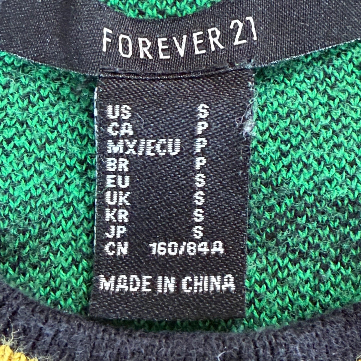 Tokyo Graphic Green Black Crop Sweater Y2K Streetwear Harajuku Grunge Sz Small