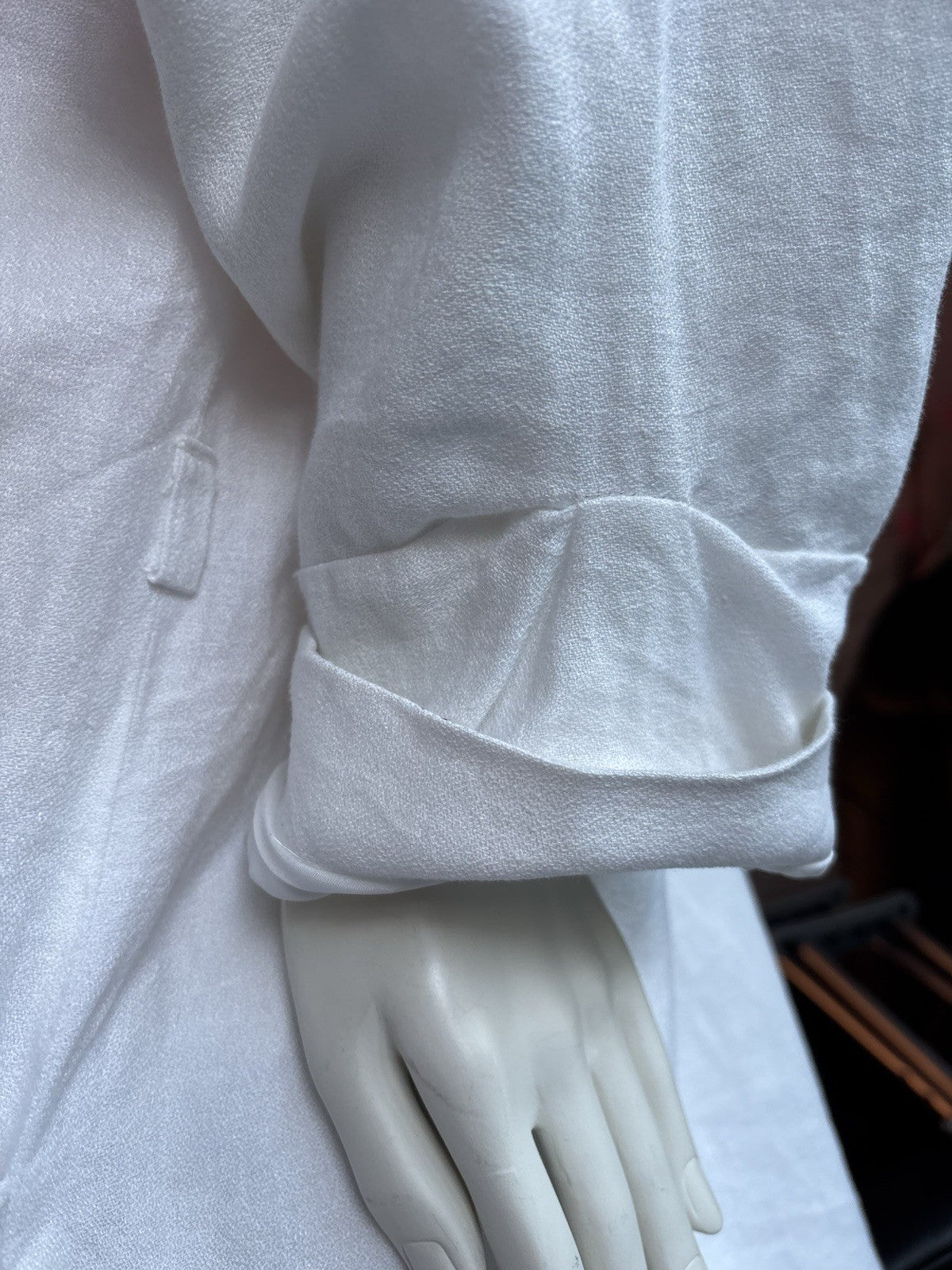 Vintage White Linen Jacket Portfolio Louben Women’s Sz 12 Quiet Luxury Coatigan