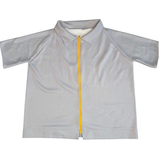 Simpłe Clothing ZipUp Shacket Shirt Grey Yellow Contrast Blokecore Retro XL