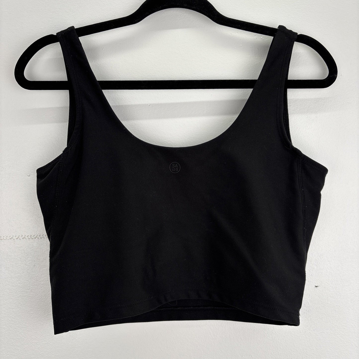 Sage Collective Womens Black Sports Bra Large Built In Support Bra Workout Gym
