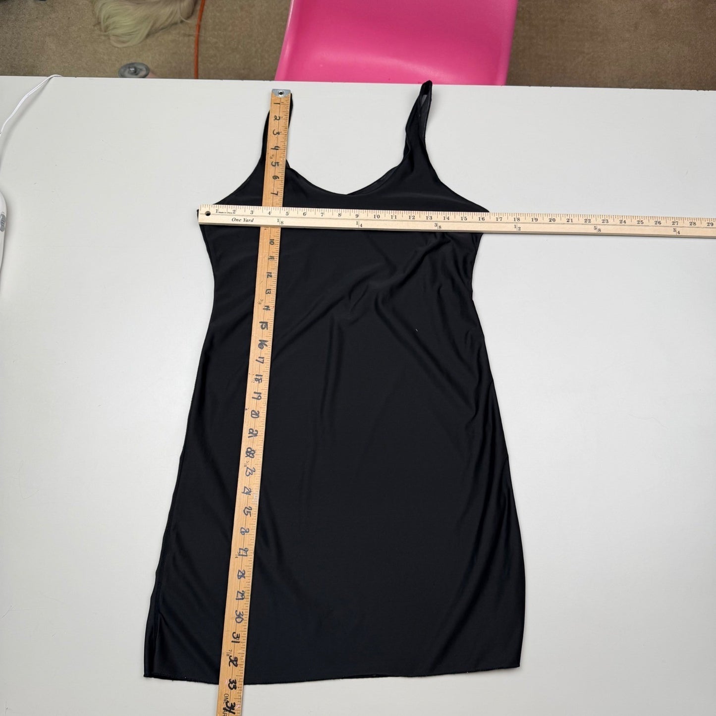 Anemone Black Slip Dress Mini Scoop Neck 90s Minimalist Grunge Bodycon Large