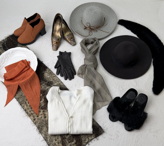 Women's Cottagecore Bundle Hats Shoes Gloves Scarf Cardigan Naturecore Small