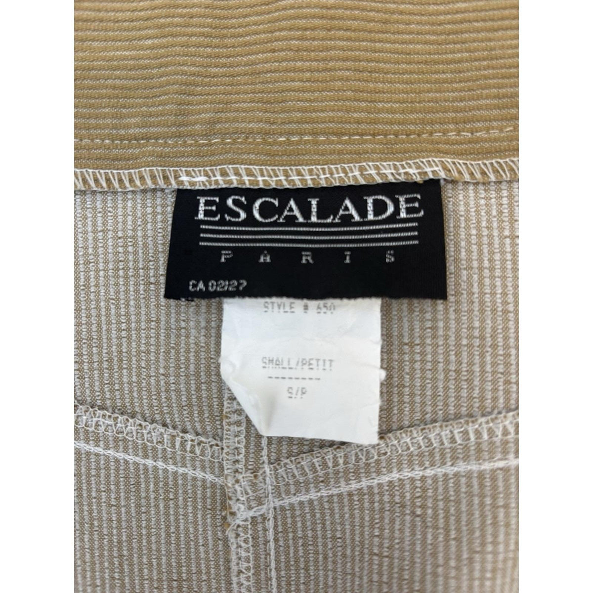 Vintage Escalade Paris Beige Pencil Skirt Front Zipper Office Siren Womens Small