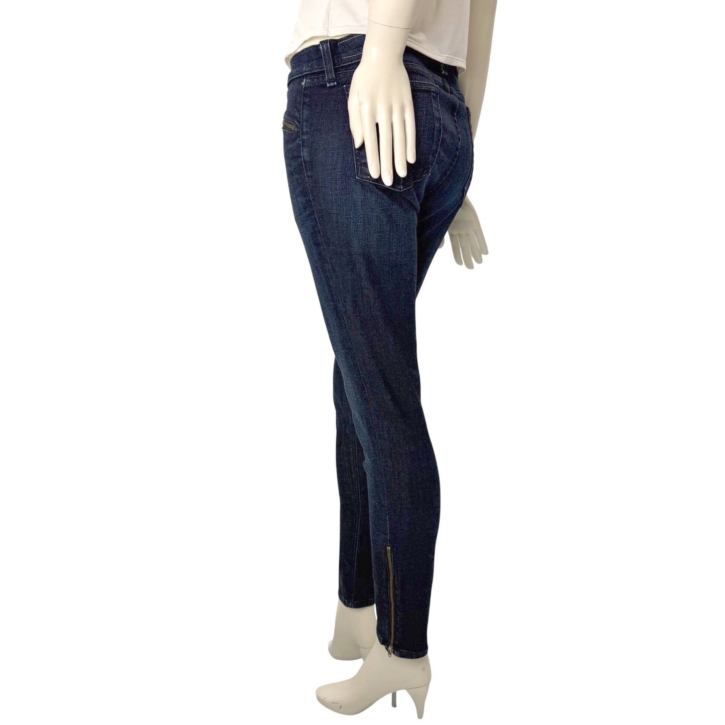 Rag & Bone Kensington Skinny Jeans Y2K Grunge Dark Wash Zip Ankle Stretch Sz 31