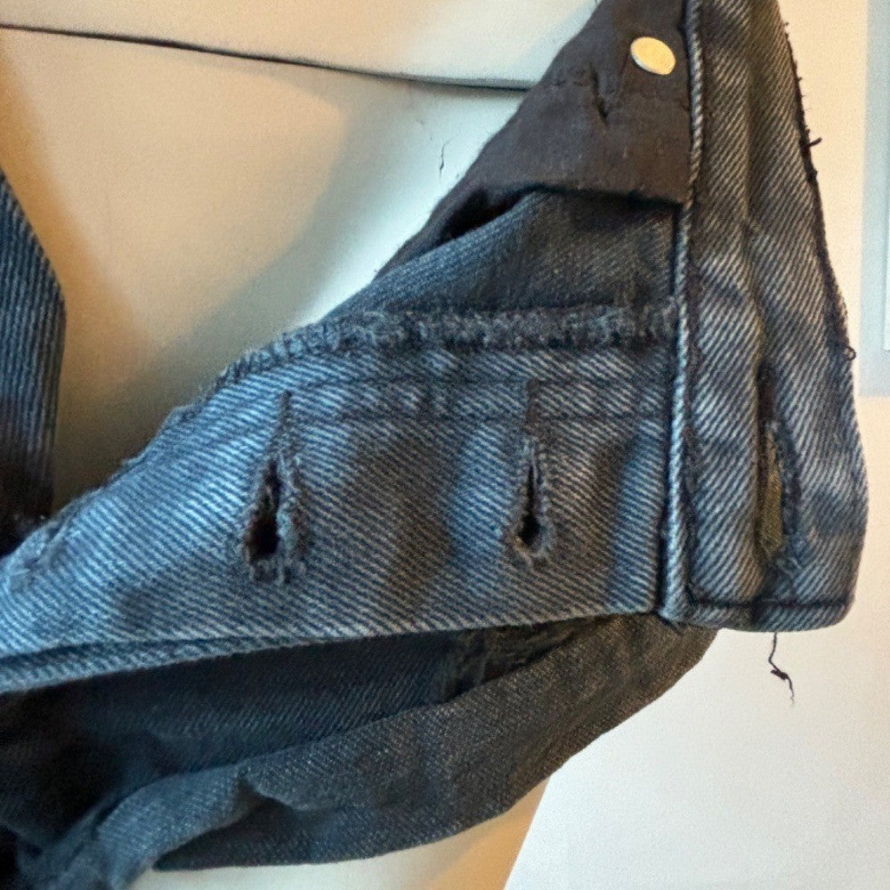 One Teaspoon Jean Shorts Black distressed button fly low rise