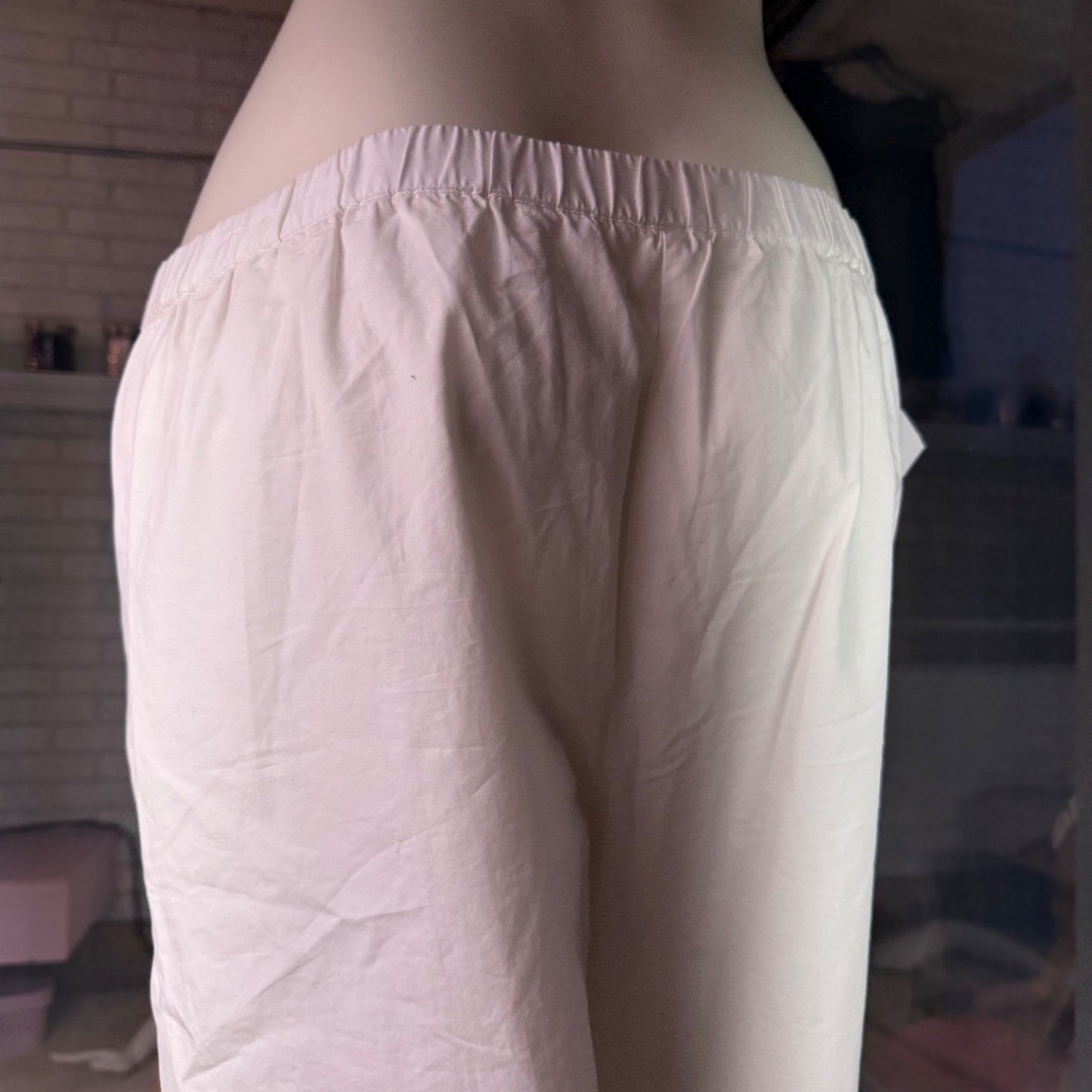 Wilfred Aritzia Boardwalk Pants White Cotton Poplin Relaxed Beach Summer NWT XS