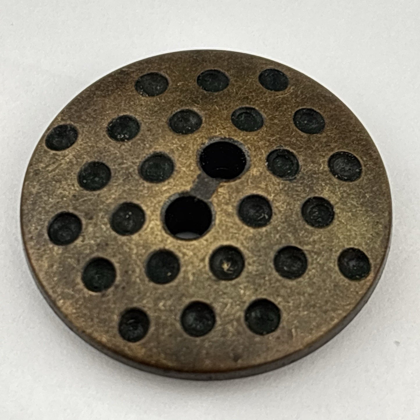 Vintage Brass & Black Button Lot – 29 Enamel Crest, Textured & Etched Designs,