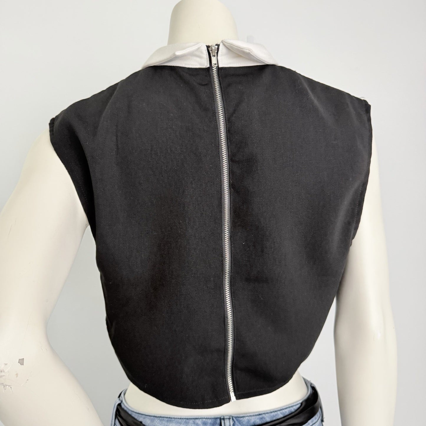 WORTHINGTON Woman White Black Top Sleeveless Button Up Plus Sz 2x Collared