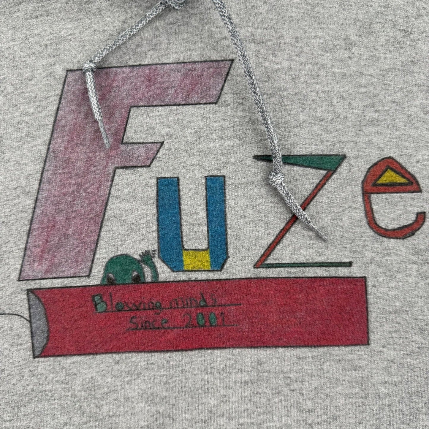 Grey Oversized Pullover Fuze 2001 Hoodie Mens XL Streetwear Skater Grunge Basic