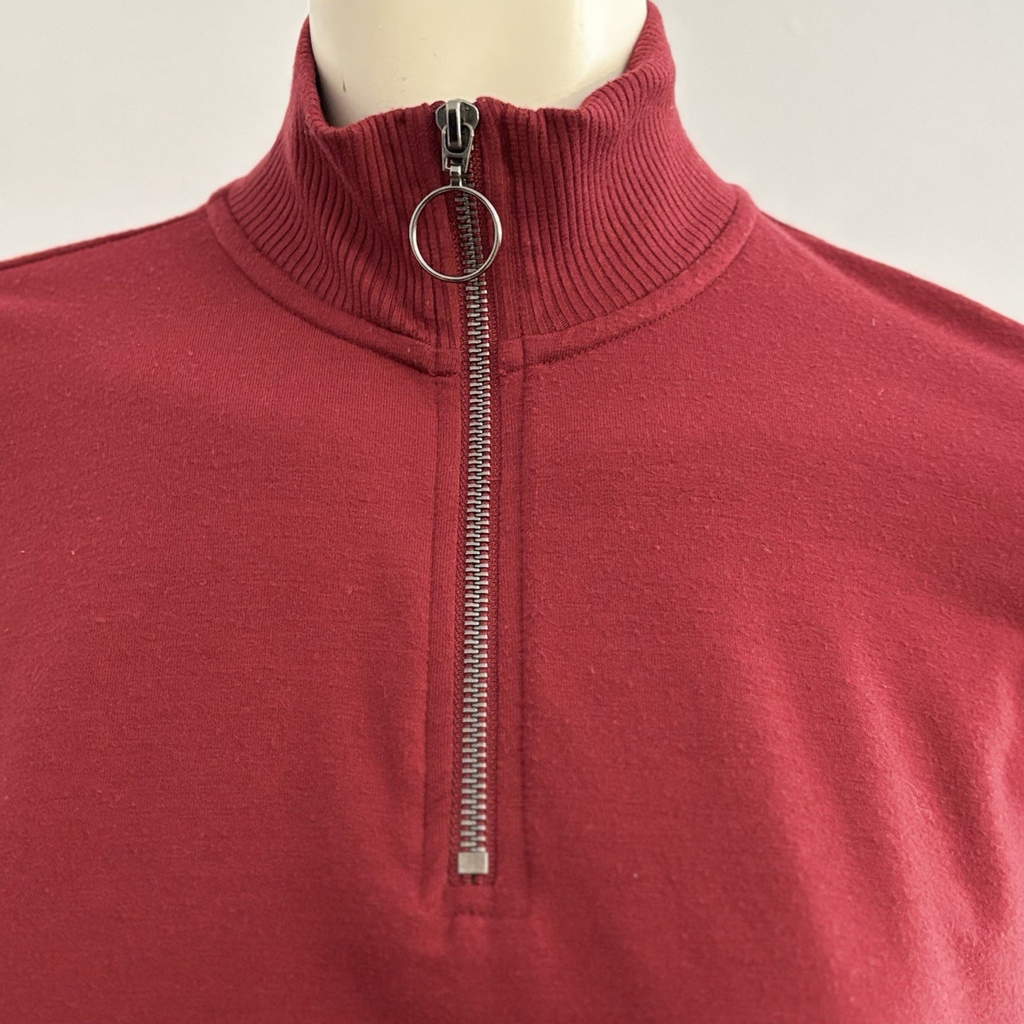 Ideology Off-Duty 1/4 Zip Mock Neck Crop Length Women's Top Medium Athleisure
