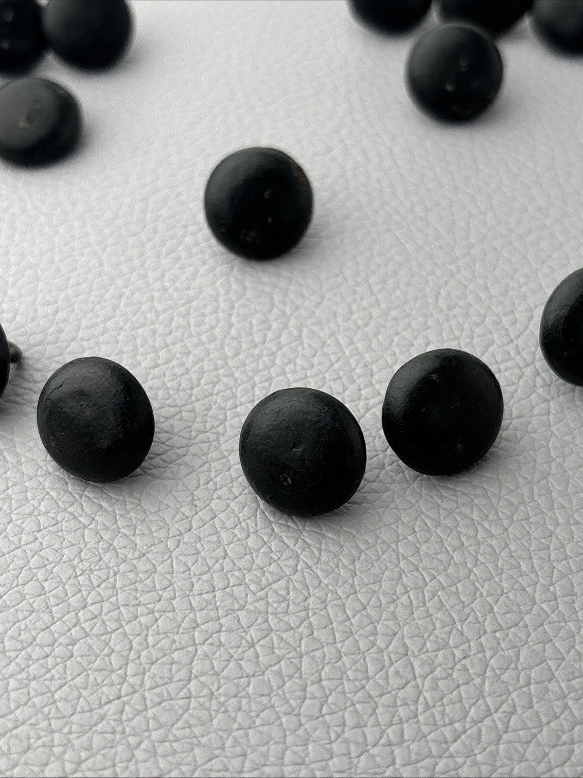 Victorian Black Mourning Buttons Set Papier Mâché Metal Shank Antique Rare Lot
