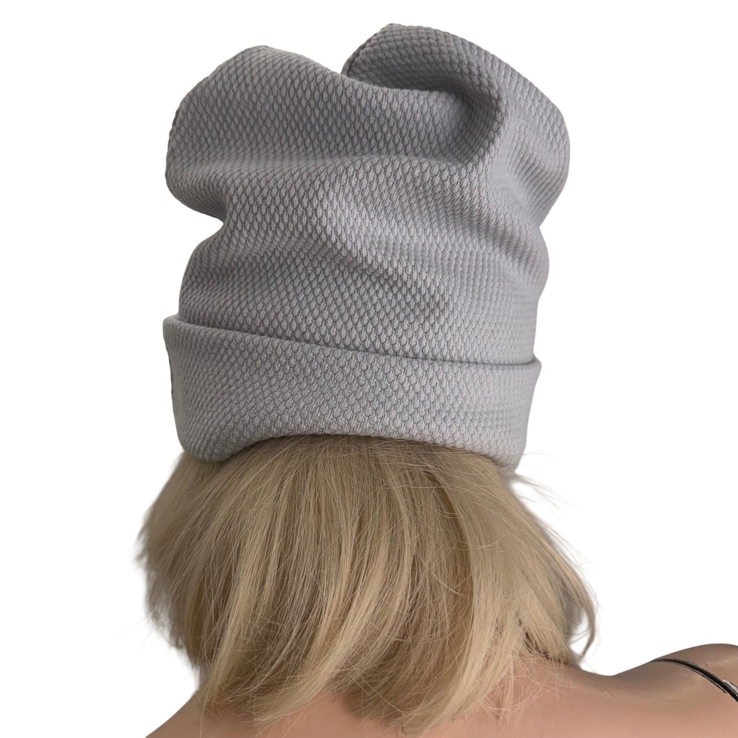 Simpłe Slouchy Beanie — Grey Honeycomb Knit