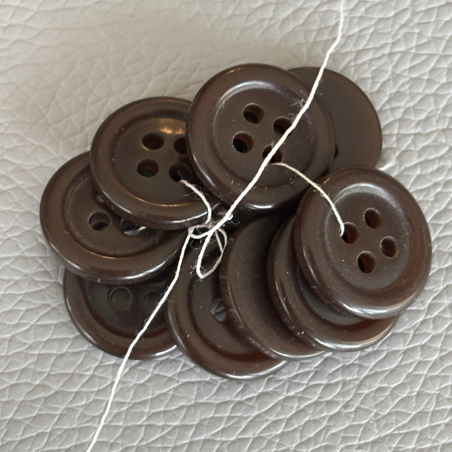 Vintage Button Lot 4 Hole Plastic Small + Medium Sized Buttons Brown Grey Beige