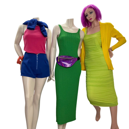 Neon Colorblock Clothing Lot 9pc Lot ~80s 90s Retro Aesthetic Dopamine dressing