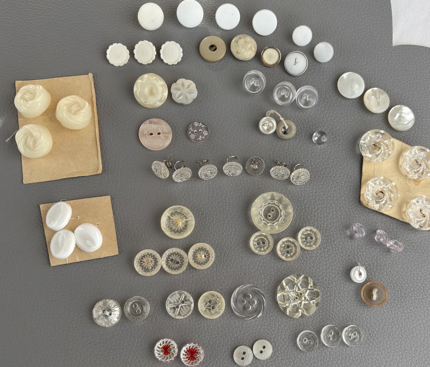 Vintage Glass Lucite Celluloid Button Lot ~ 69  Mixed Styles 1930’s-50’s