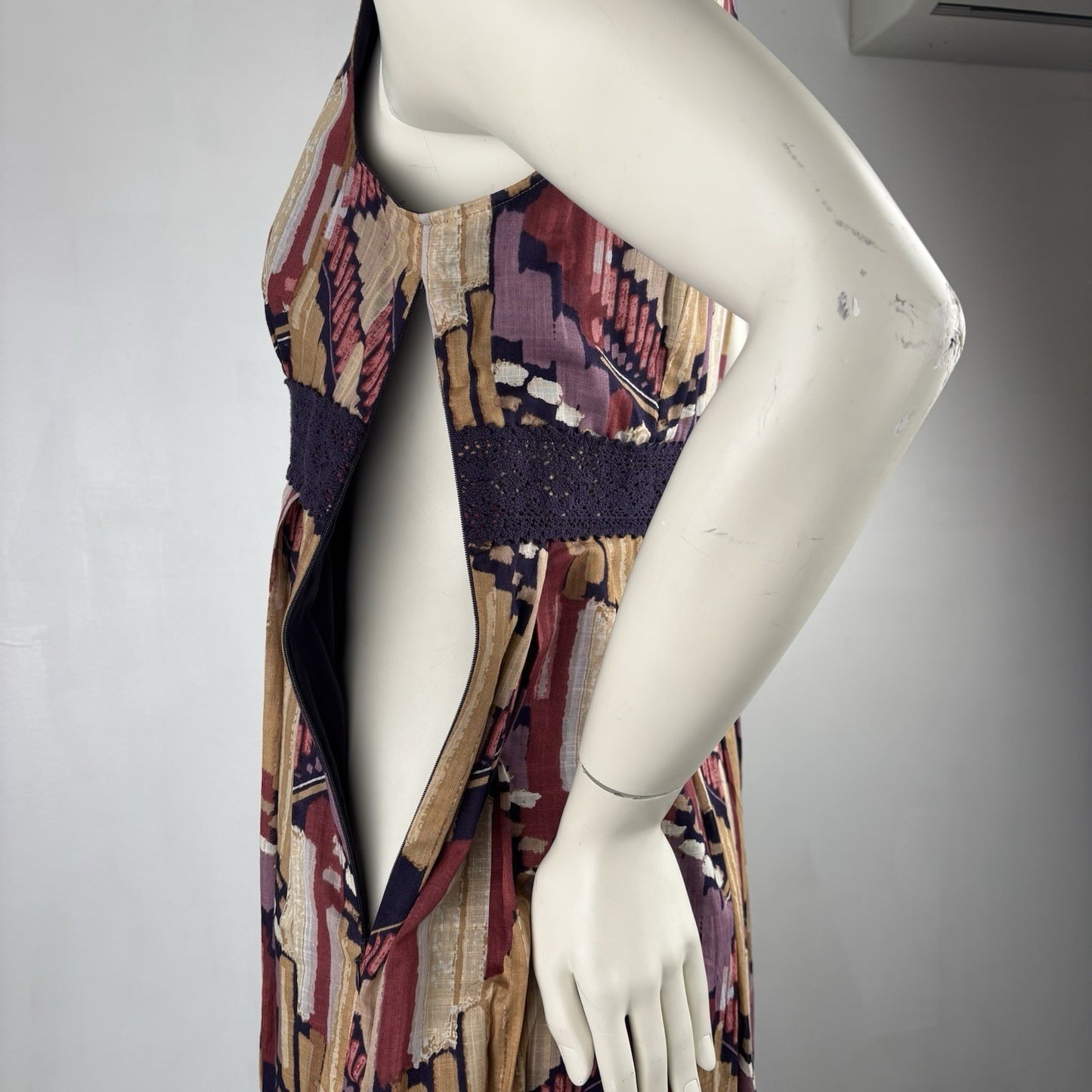 Axcess by Liz Claiborne Abstract Print Sleeveless Dress Boho Retro Style M