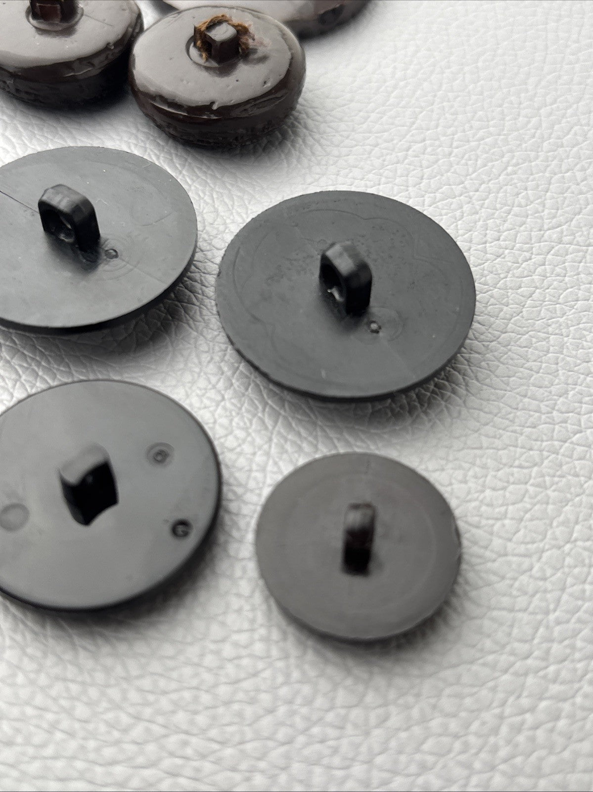 Vintage Black & Brown Button Lot Mixed Textured Carved Resin & Glass Look Design