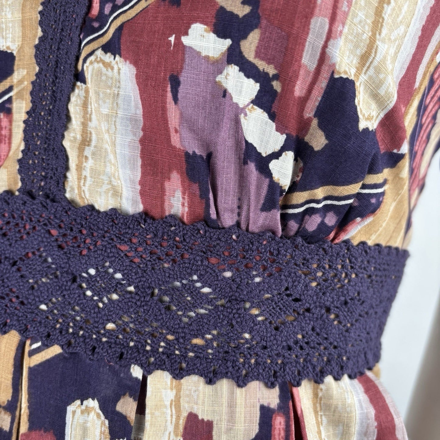 Axcess by Liz Claiborne Abstract Print Sleeveless Dress Boho Retro Style M