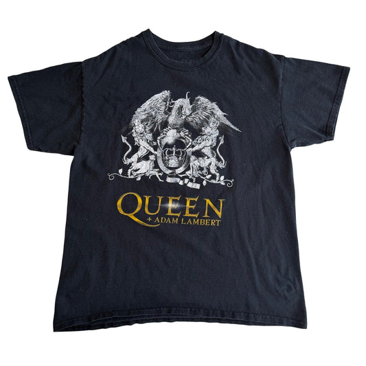 Queen Adam Lambert T Shirt Rhapsody Tour 2019 Band Tee Rock Music Black Large