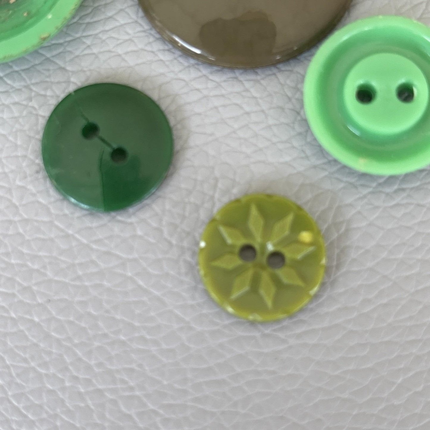 WWII RAF Bakelite Button Lot • Military Khaki & Deco Green Plastics (1940s–50s)