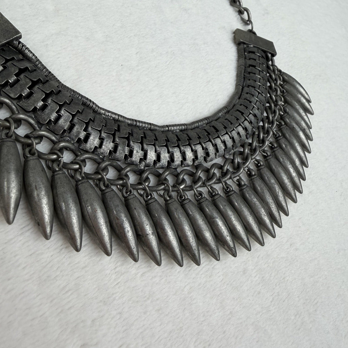 RELIGION London Gunmetal Spike Bib Necklace — detail photo 2