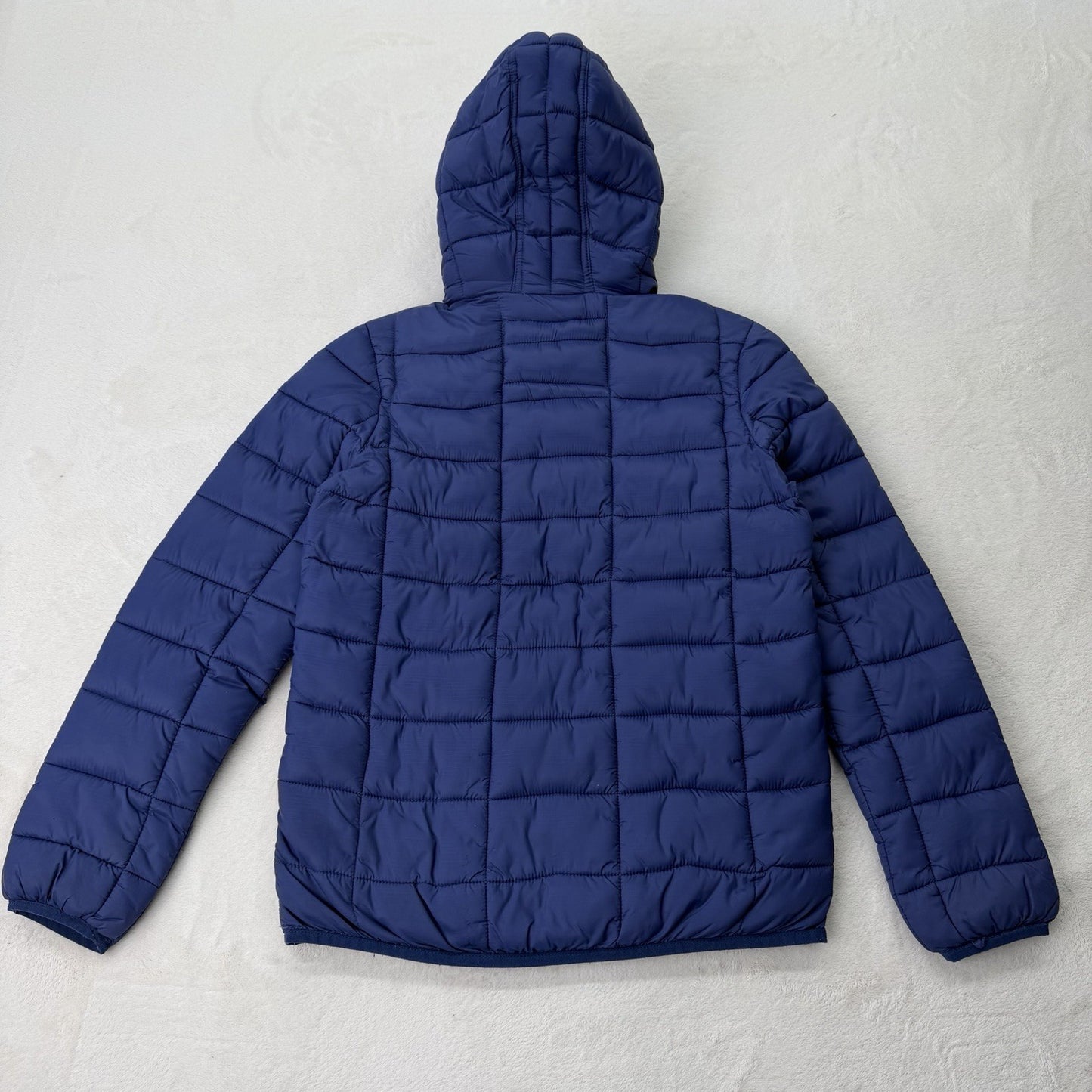 Outbound Puffer Jacket Men’s Large Blue Hooded Lightweight Nylon Coat Gorpcore
