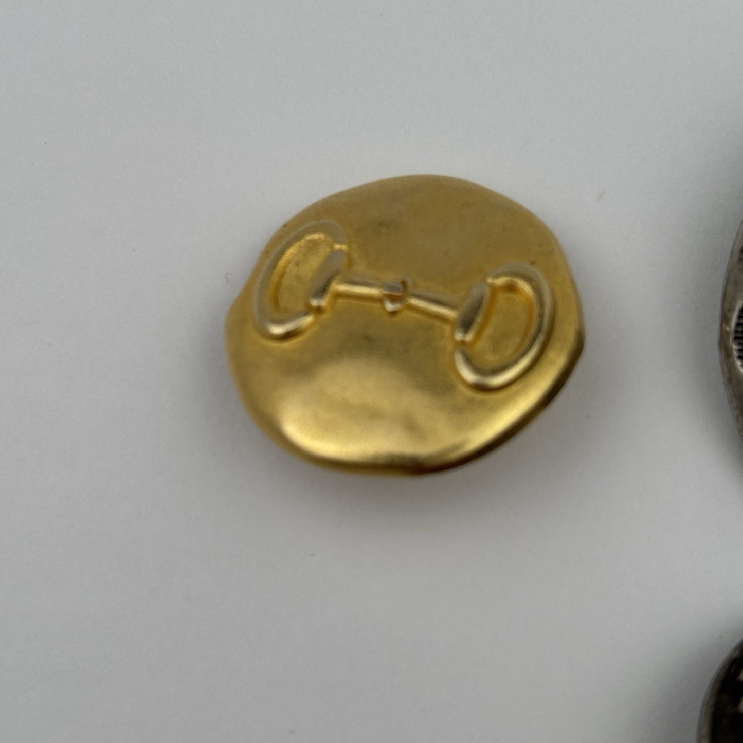 Vintage Metal Crest Buttons Lot – Gold & Silver Heraldic Lion & Shield, 12pcs