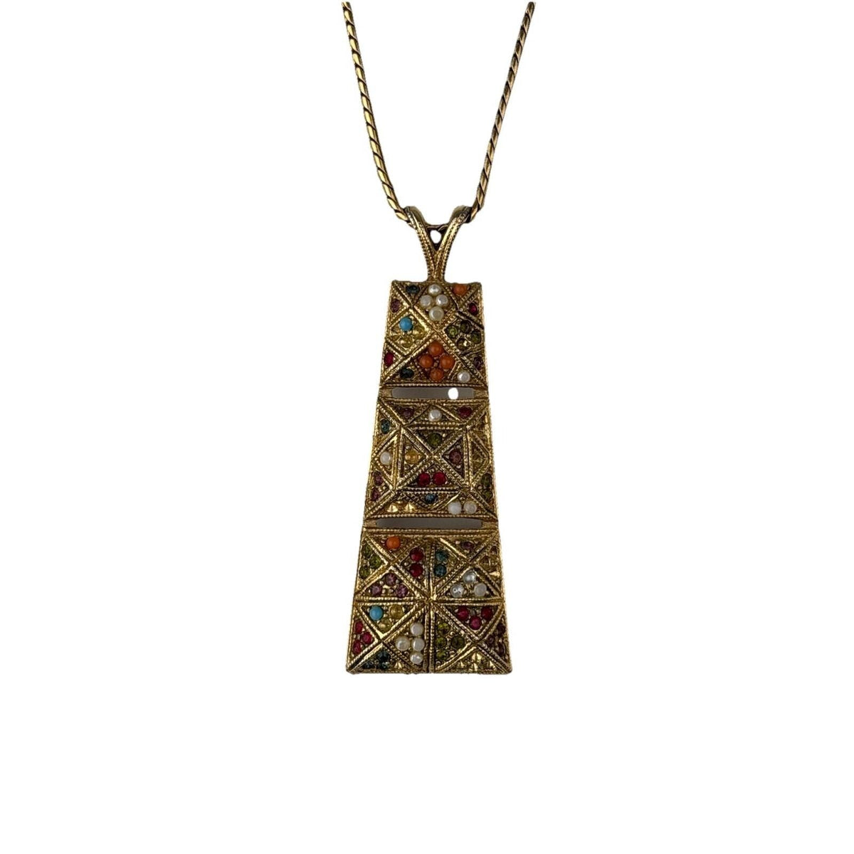 Vintage D'Orlan "Buried Treasure" 24" Gold-Plated Necklace — Canadian Designer,