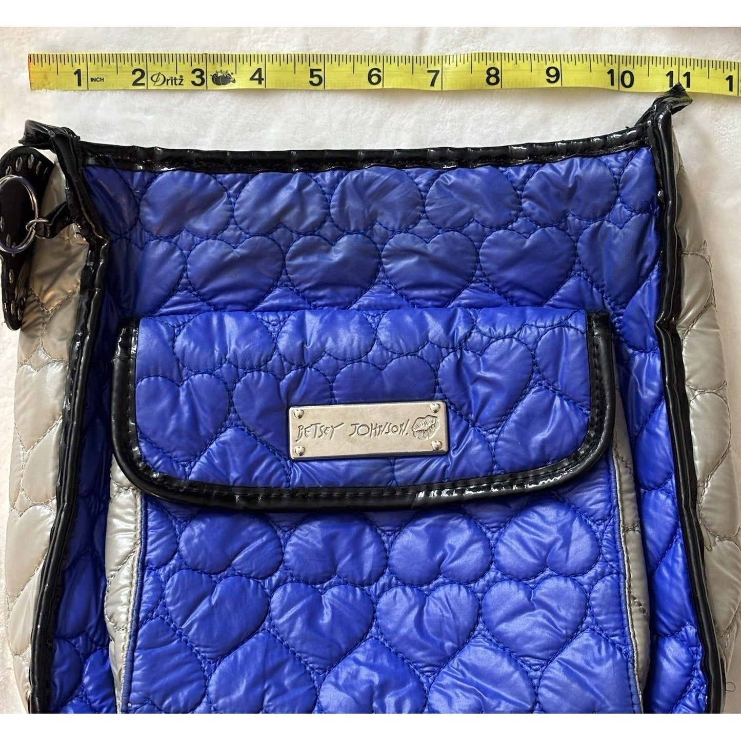 Betsey Johnson Blue Hearts Cross Body Bag Y2K Travel bag Kidcore Dopamine