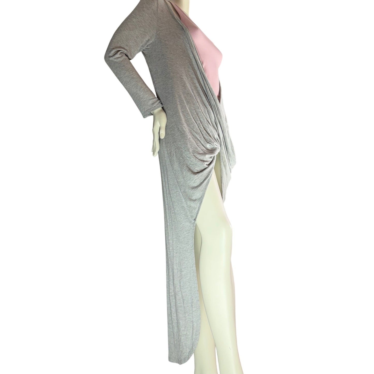 Gaze USA Draped Twist Front Dress High Low Maxi Avant Garde Gray M