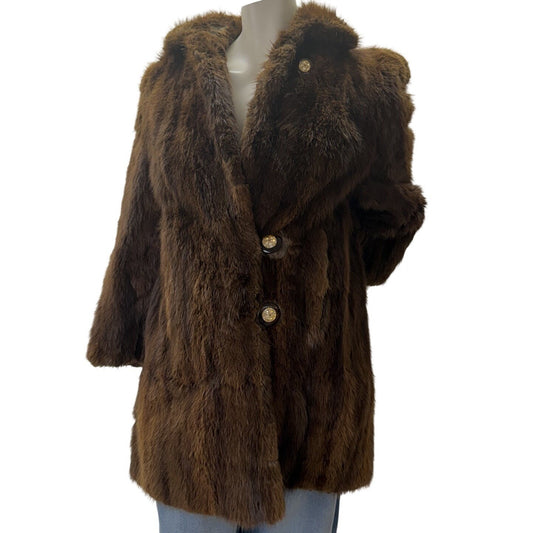 Vintage Fur Coat Women's Small Buttons Mobwife Luxurycore Cottagecore Retrocore