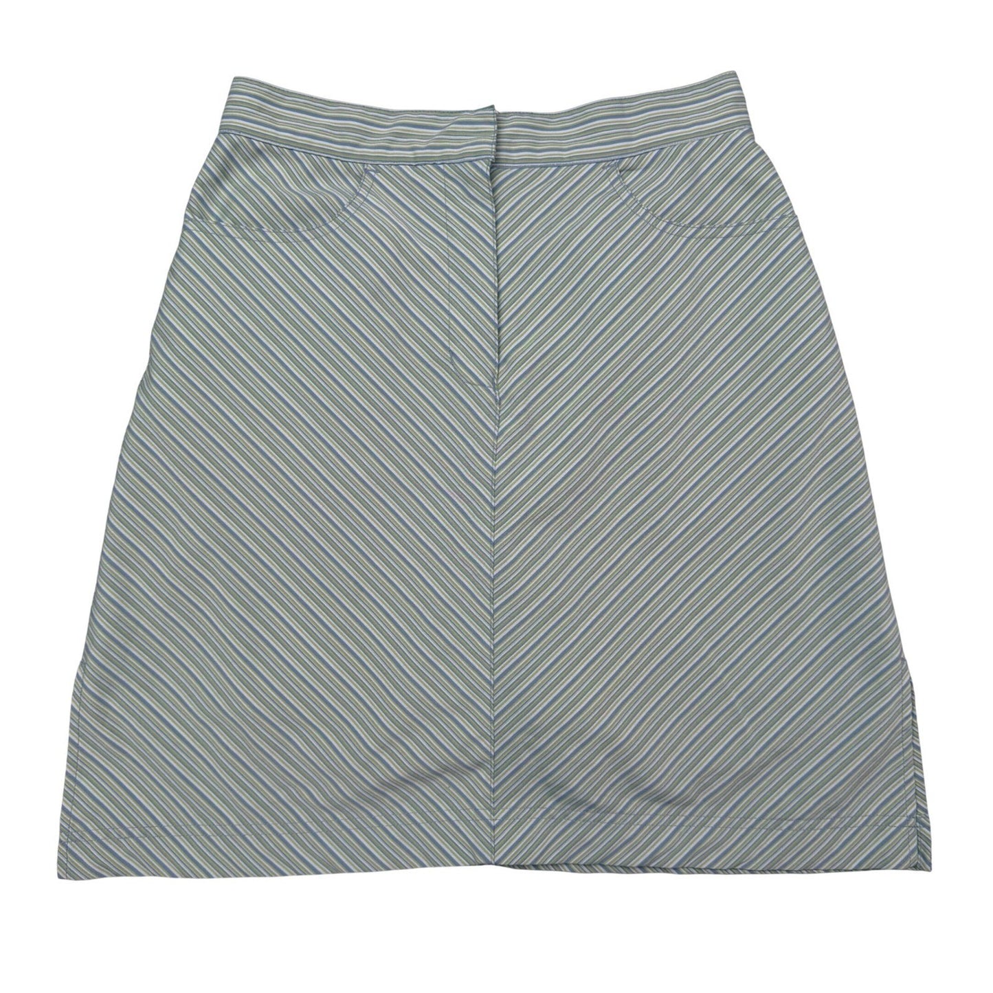 Aurea Golf Essentials Skort Blue Green Striped Pockets Athleisure Preppy Size 4