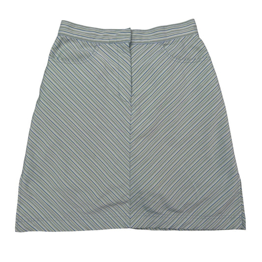 Aurea Golf Essentials Skort Blue Green Striped Pockets Athleisure Preppy Size 4