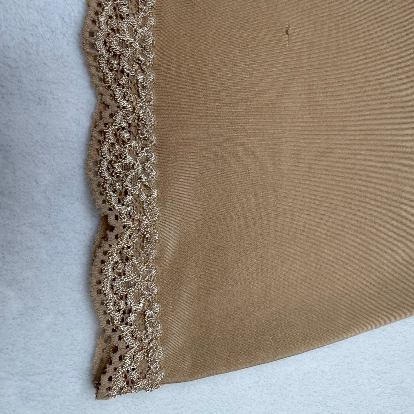 Jockey Camisole Tan Lace Trim Tactel Nylon Lycra Stretch Basic Minimalist M