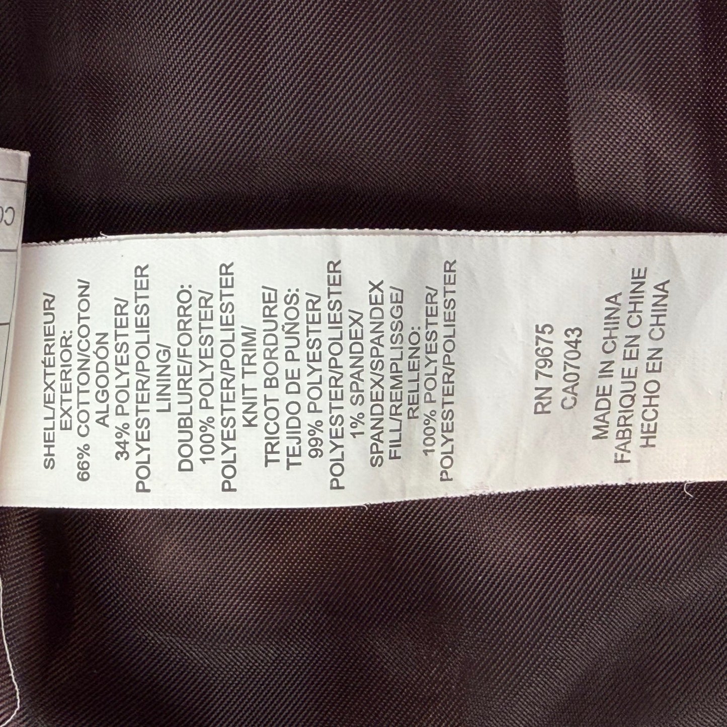 Lucky Brand Quilted Hooded Parka Jacket Burgundy Full Zip Pockets Womens Medium