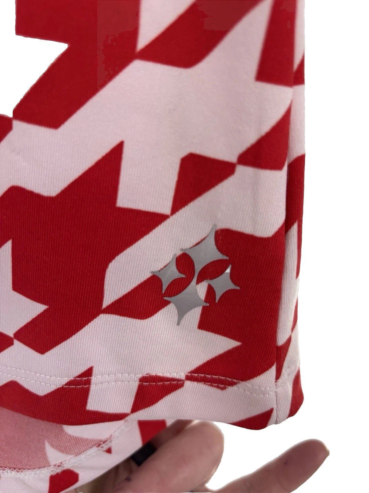 Joefit Cycling Top Red+ White Houndstooth Sz Small Activewear Sports Athleisure