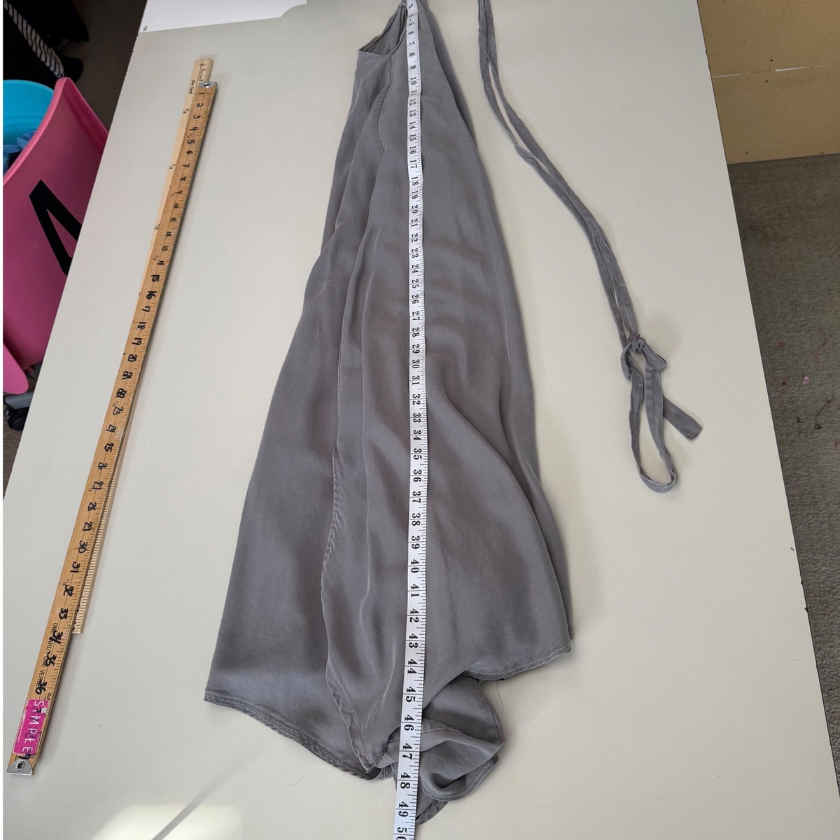 Simpłe Grey Halter Maxi Dress Fairycore Lagenlook Handmade BC OS