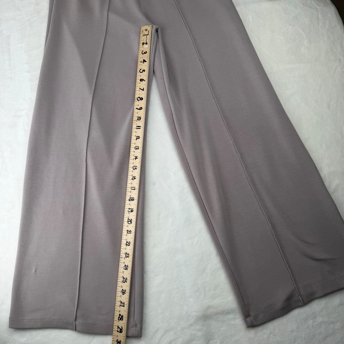 Sage Collective Wide Leg Lounge Pants Front Seam High Rise Taupe Mauve Large