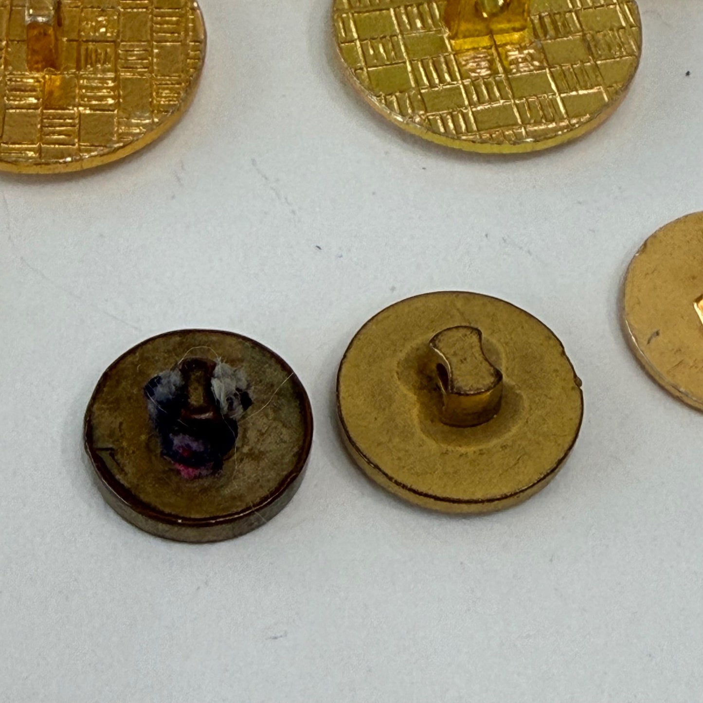 Vintage Gold Metal Buttons Set Large Dome Shank Mix Sewing Craft Lot Collectors