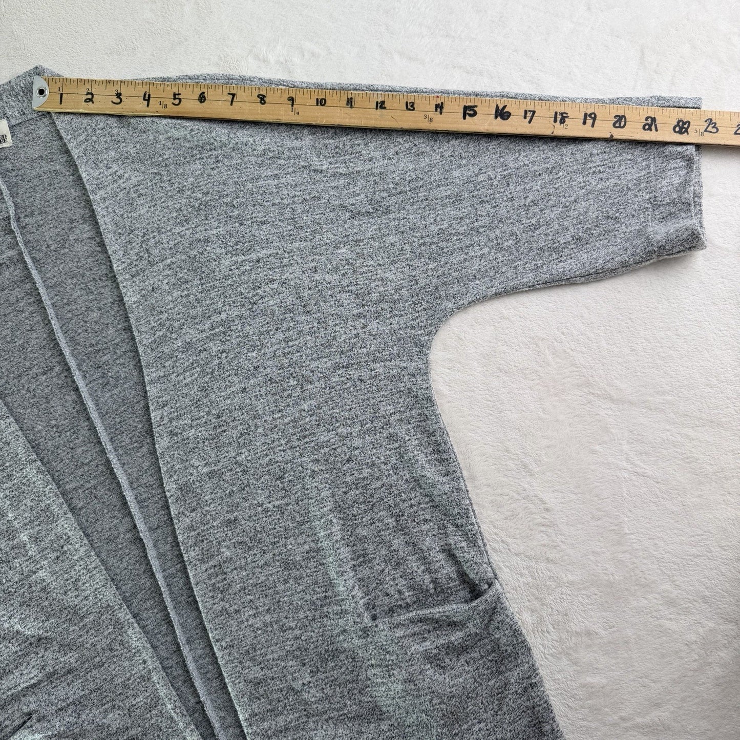 Wilfred Free Open Front Cardigan Grey Slouchy Cocoon Pockets Womens S