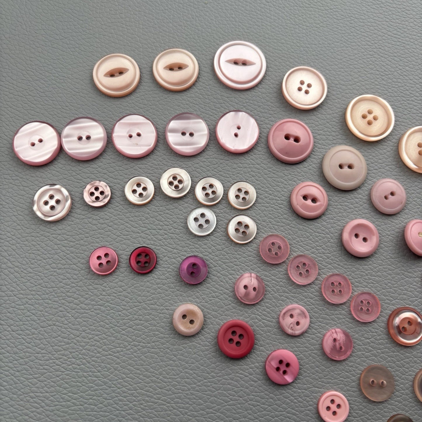 Vintage Pink Button Lot | 56 Pcs Blush & Rose Casein  Mix Mid Century Sewing