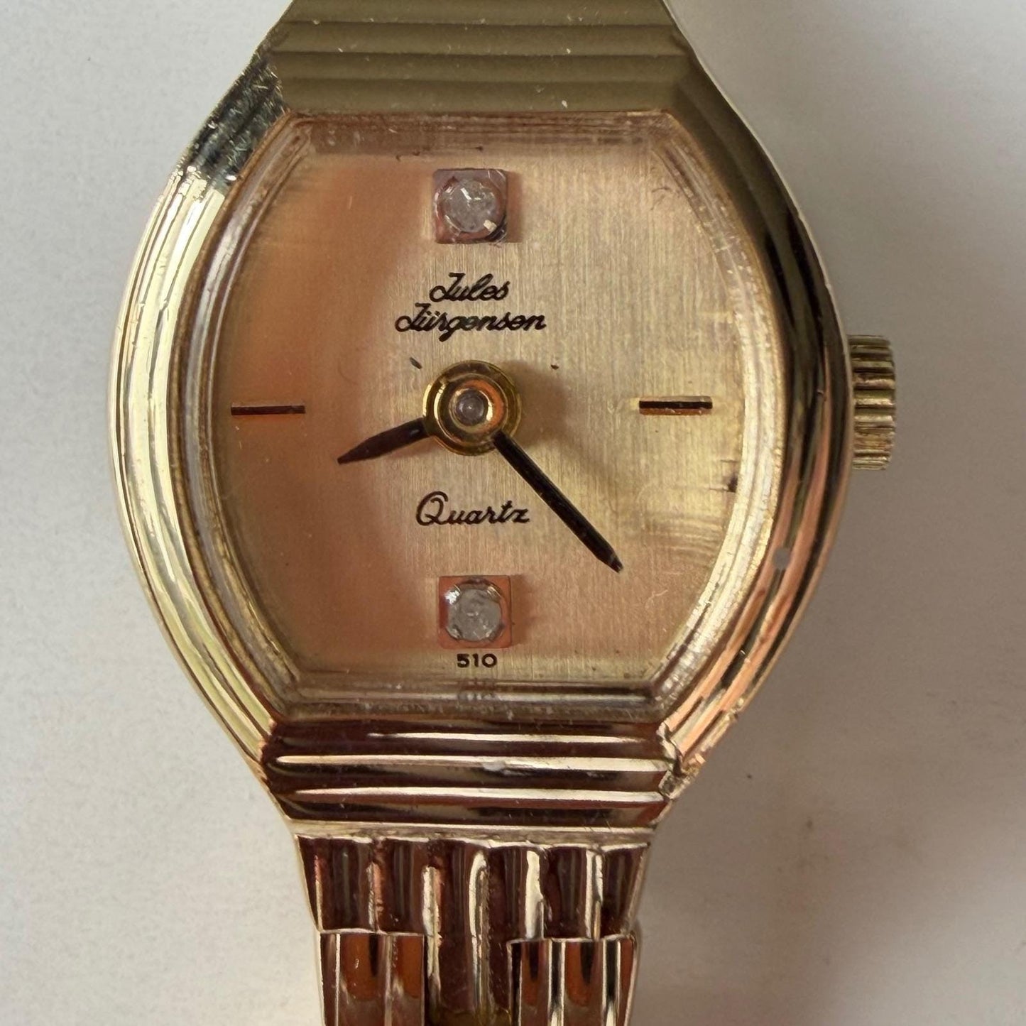 Vintage Jules Jurgensen Quartz Watch Gold Tone Ladies Bracelet Watch 510