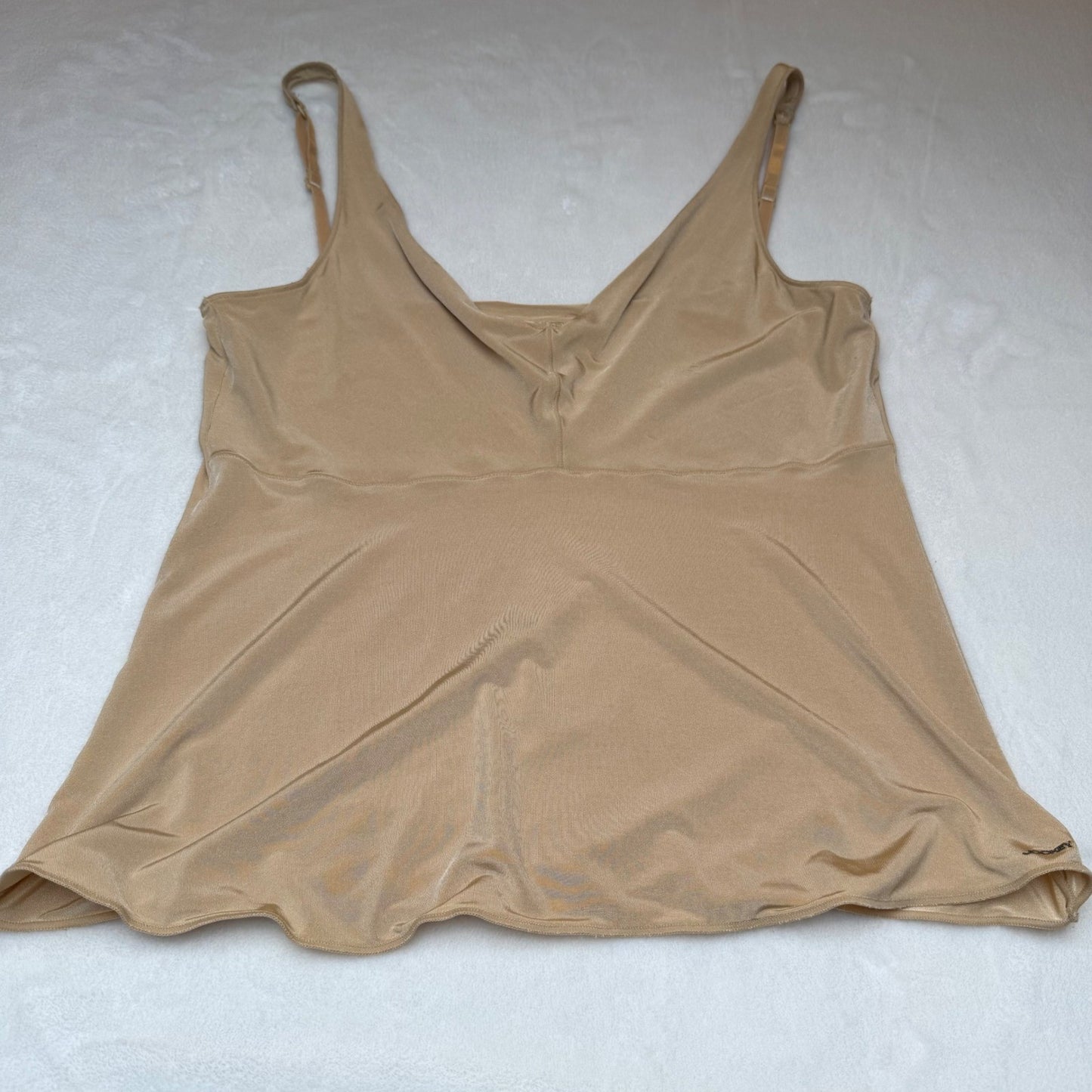 Jockey Camisole Tank Top Nude V-Neck Adjustable Strap Minimalist Soft Girl Sz M