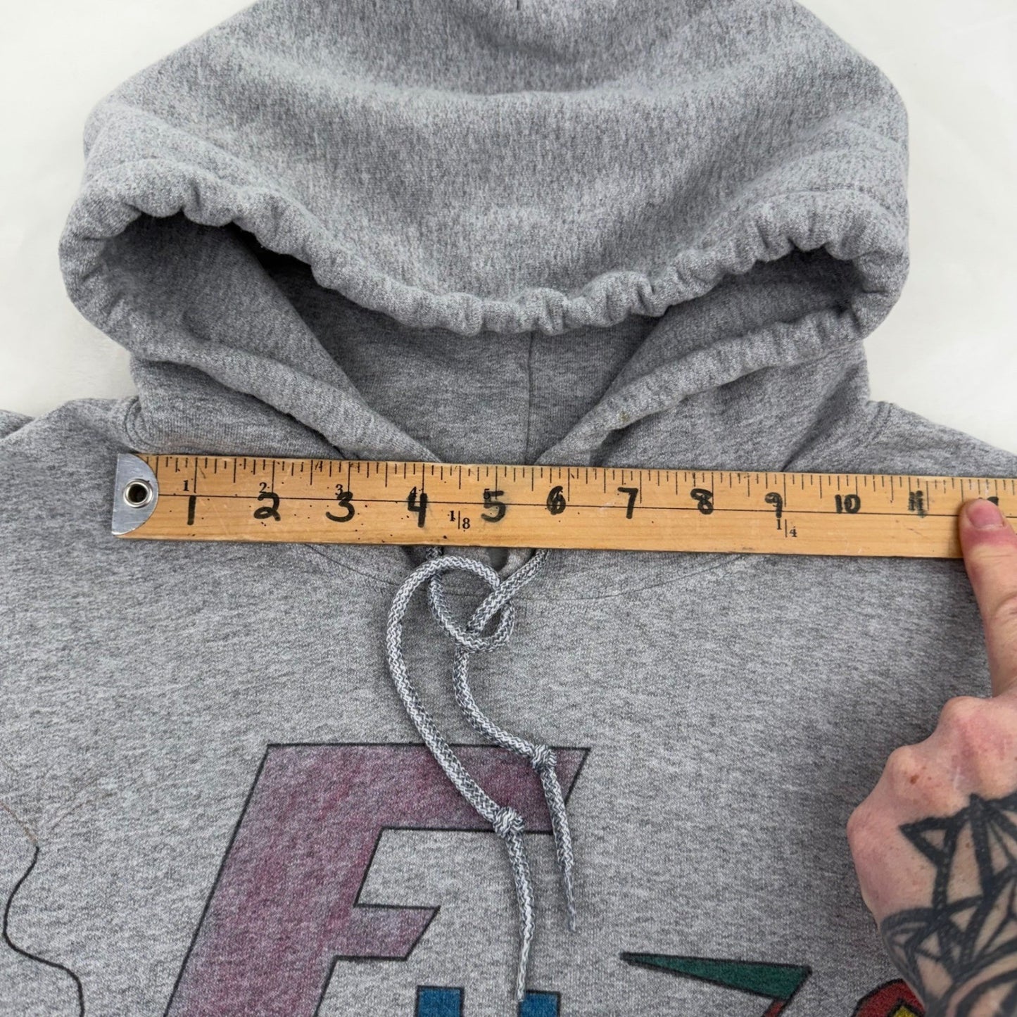 Grey Oversized Pullover Fuze 2001 Hoodie Mens XL Streetwear Skater Grunge Basic