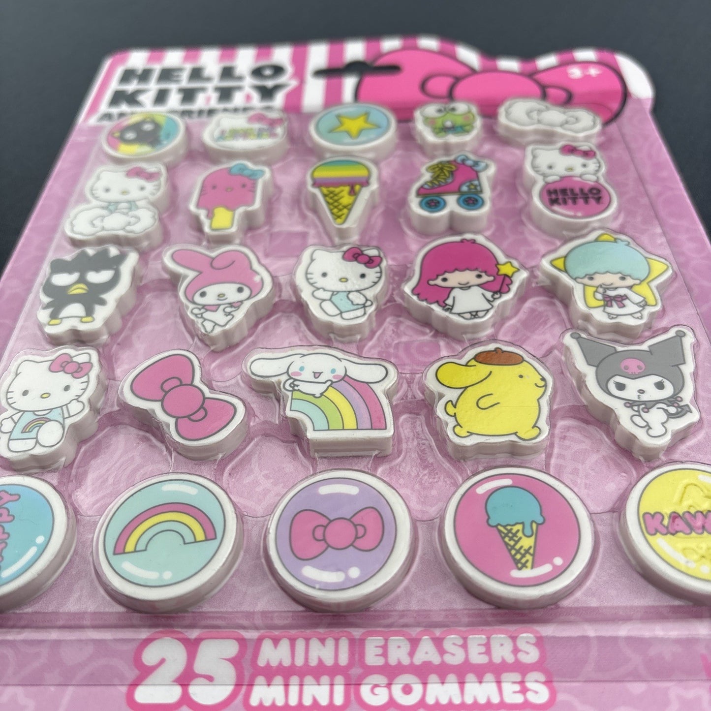 Hello Kitty and Friends 25 Mini Erasers — Sanrio Kawaii Stationery Set New